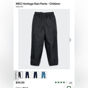 Mountain Equipment Company (MEC) Heritage Rain Pants